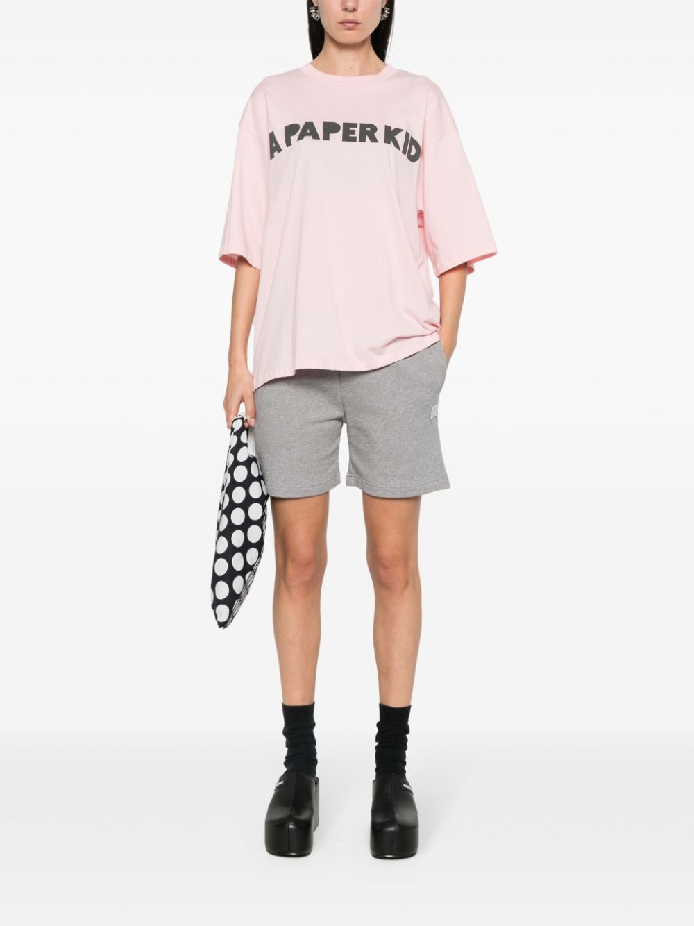 Shop A Paper Kid Logo-print Cotton T-shirt In Rosa