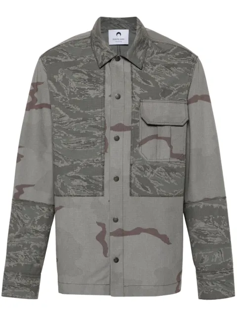 Marine Serre rispstop classic-collar shirt jacket