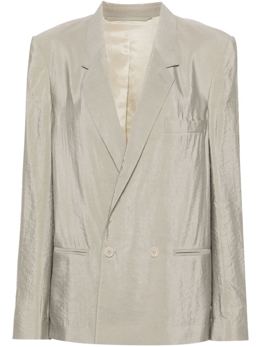 LEMAIRE DOUBLE-BREASTED CRINKLED BLAZER