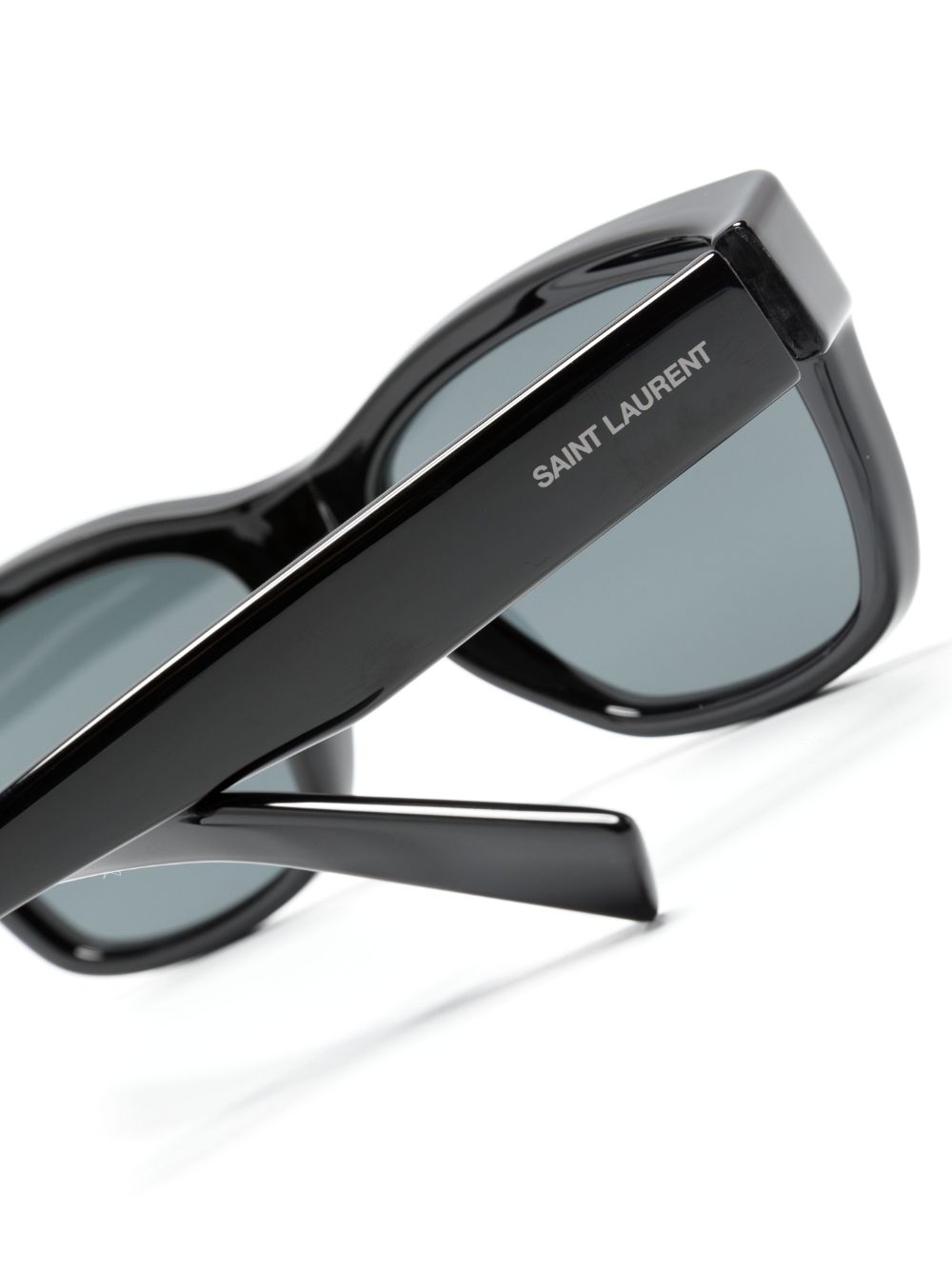 Saint Laurent Eyewear Zonnebril met wayfarer montuur en logoprint Zwart
