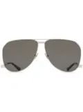 Saint Laurent Eyewear logo-engraved pilot-frame sunglasses - Silver