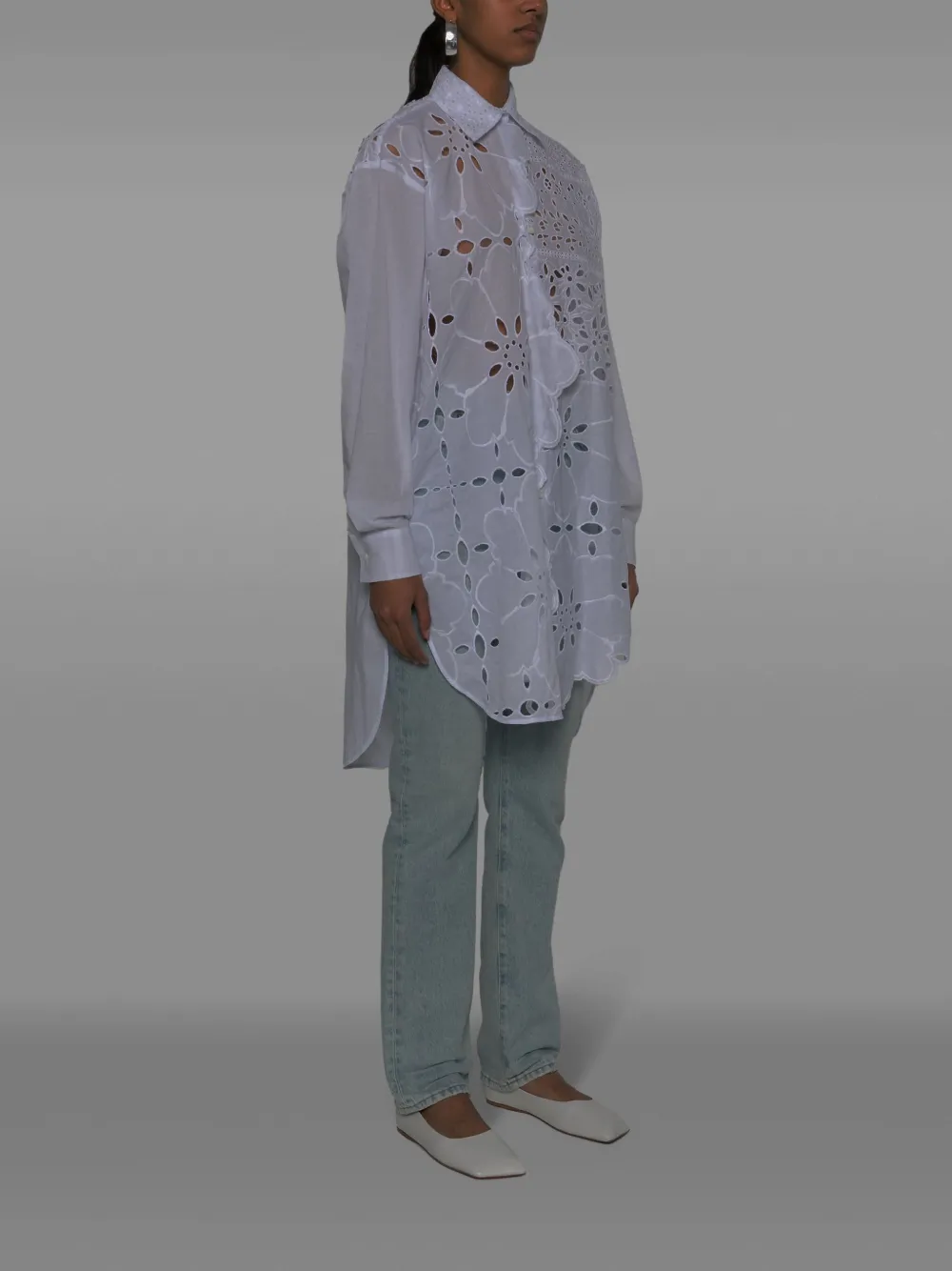 Ermanno Scervino Broderie Anglaise Shirt In White