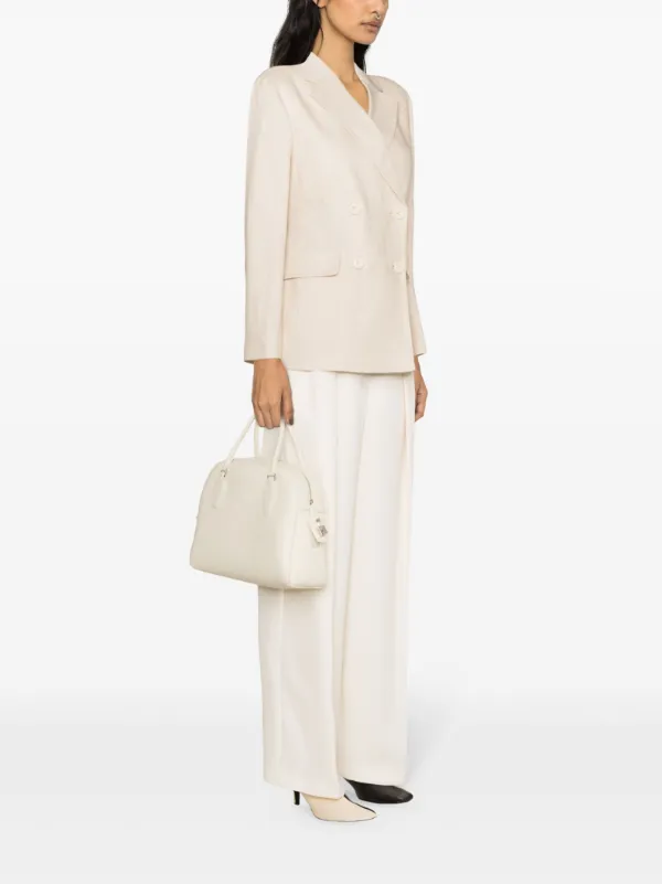 S MAX MARA ダブル リネンジャケット アイボリー S Max Mara Laura リネン ダブルジャケット | ニュートラル