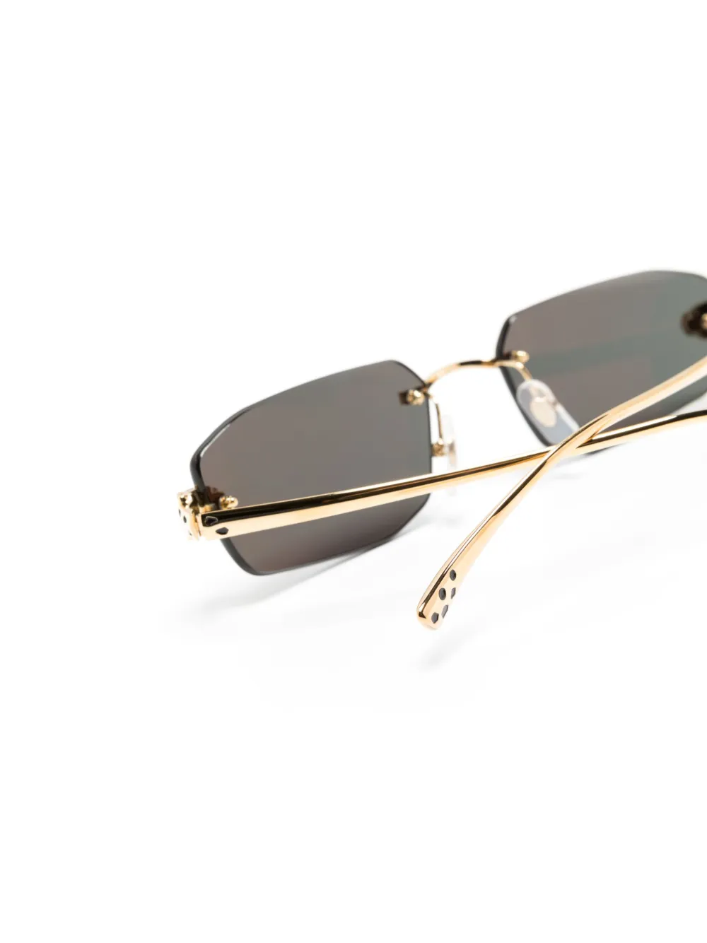 Shop Cartier Geometric-frame Sunglasses In 金色