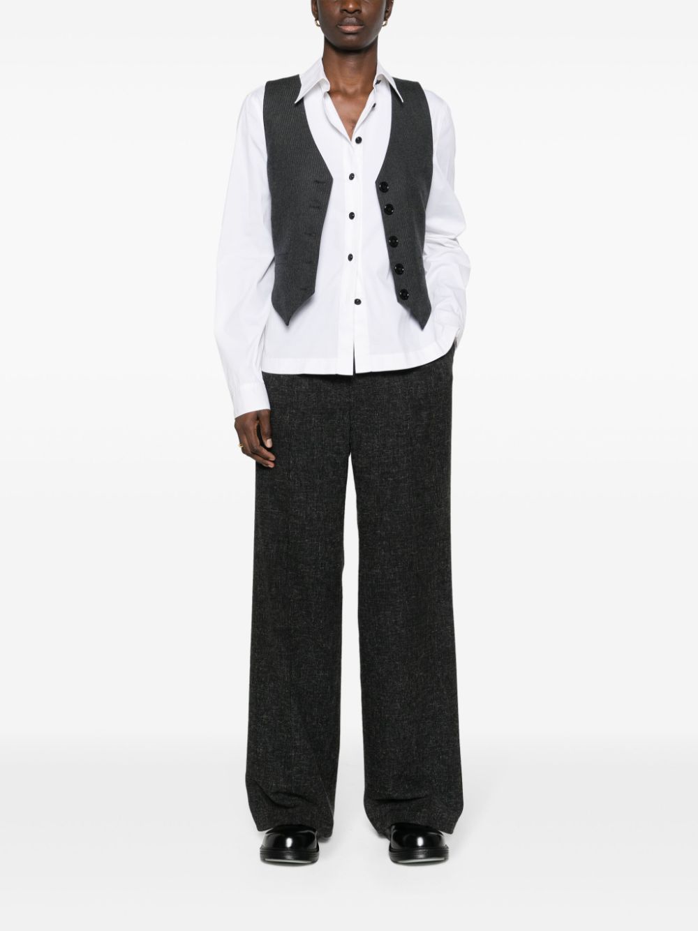 CHANEL Pre-Owned 2000s blouse met klassiek kraag en knopen - Wit
