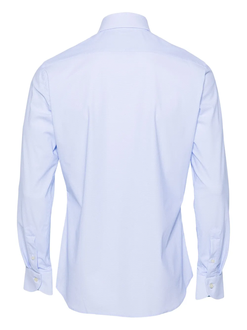 Shop Tintoria Mattei Mini-check Spread-collar Shirt In Blue