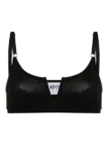 MOSCHINO JEANS V-ring fine-ribbed bra - Black