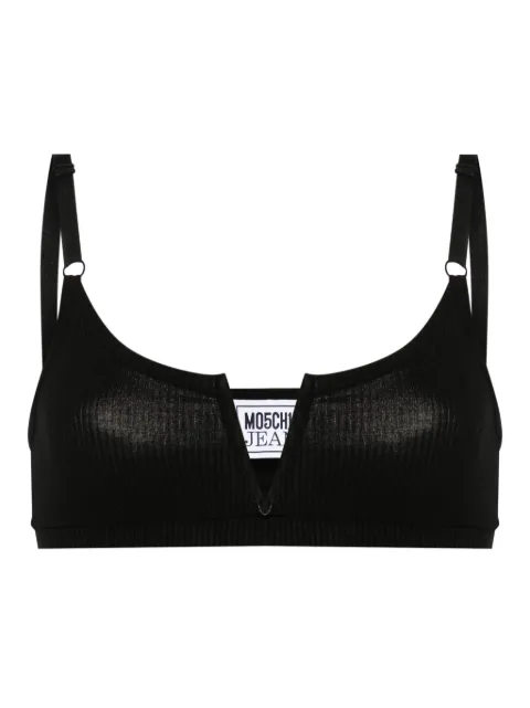 MOSCHINO JEANS V-ring fine-ribbed bra