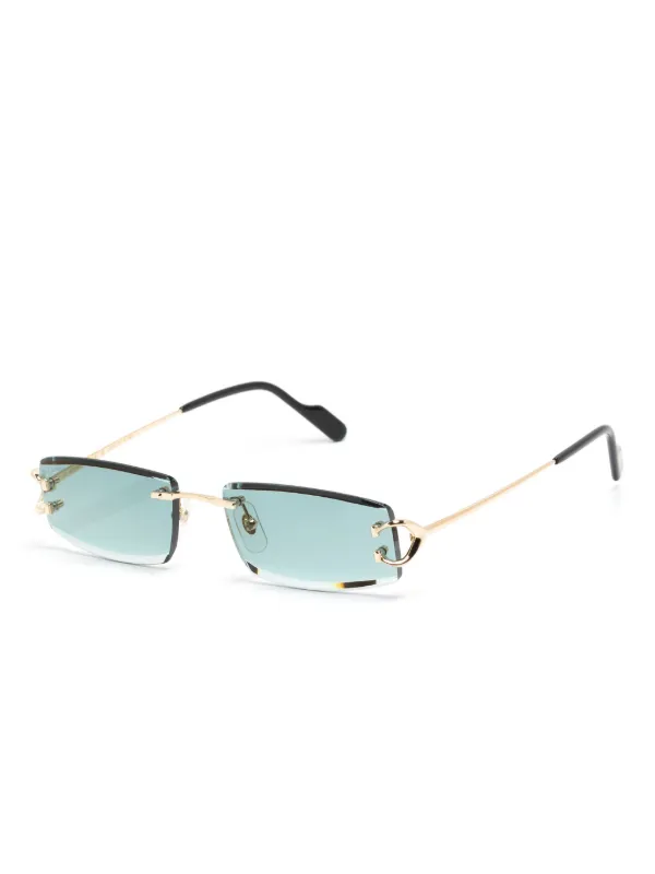 Cartier Eyewear スクエアフレーム サングラス | ゴールドトーン