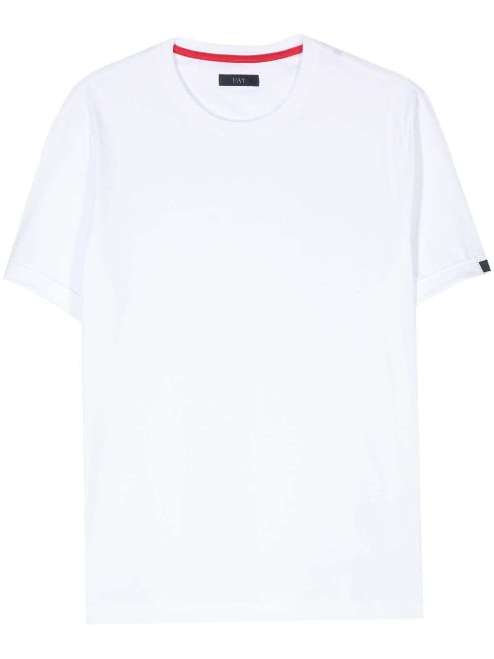 fay t-shirt en coton à patch logo - blanc