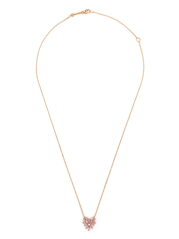 Suzanne Kalan 18kt Rose Gold Diamond And Ruby Necklace Pink