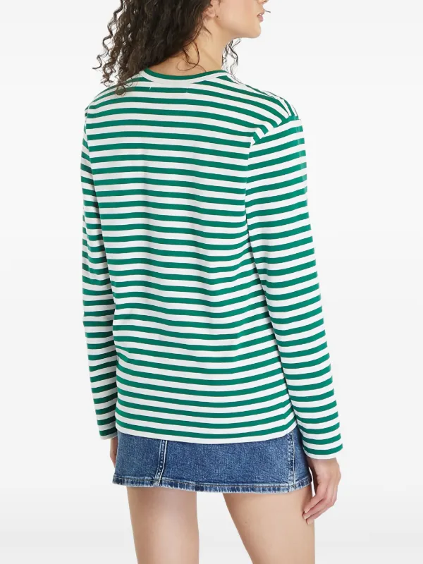 Comme Des Garçons Play logo-patch Cotton T-shirt | Green | FARFETCH