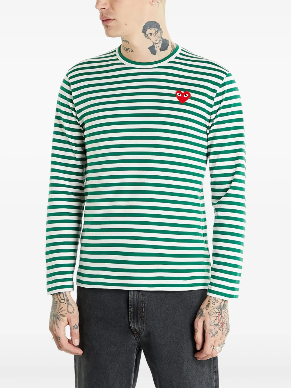 Comme Des Garçons Play playera con parche del logo | verde | Image 1