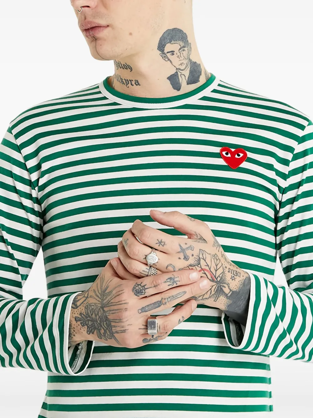 Comme Des Garçons Play ロゴ Tシャツ | グリーン | FARFETCH JP