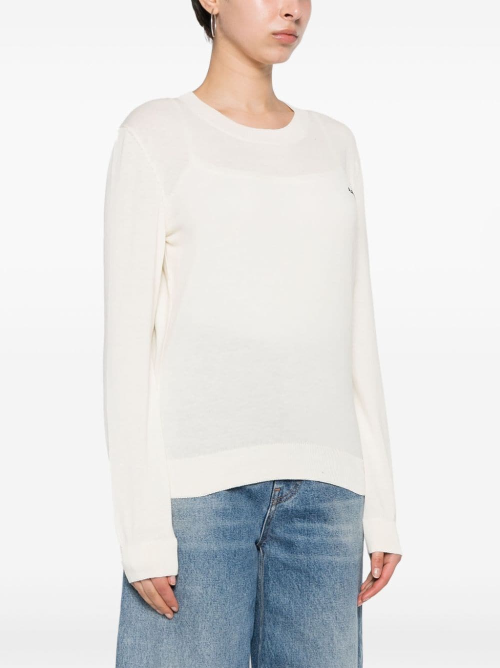 Shop Apc Logo-embroidered Jumper In Neutrals