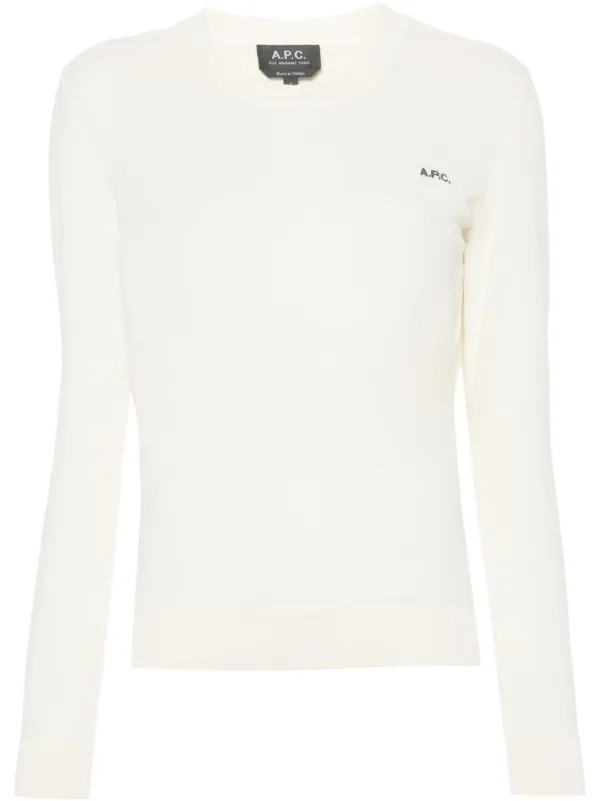 A.P.C. logo embroidered Jumper Neutrals FARFETCH BN