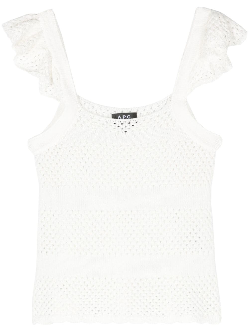 ruffle-detailed open-knit top