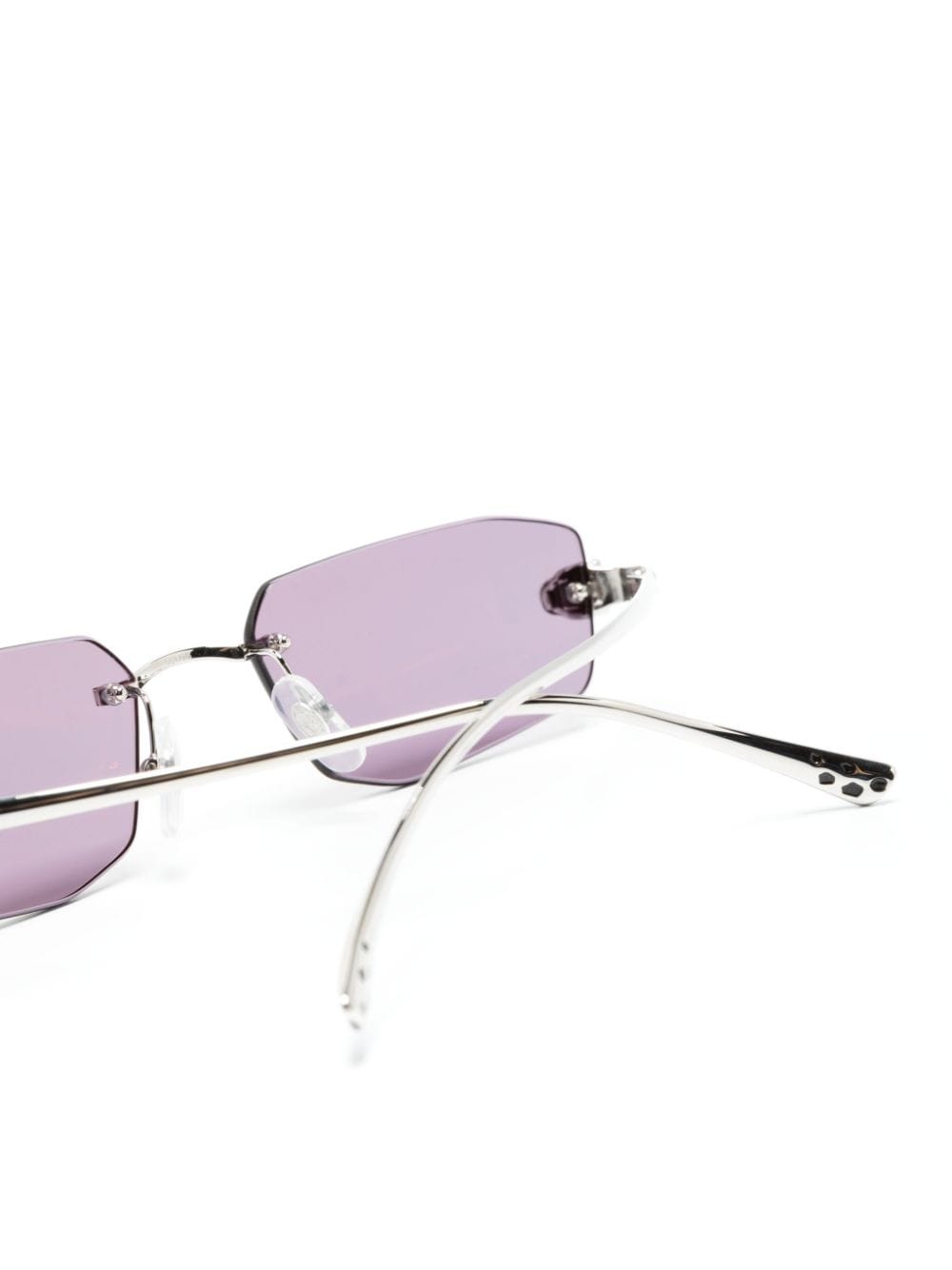 Shop Cartier Geometric-frame Sunglasses In 银色