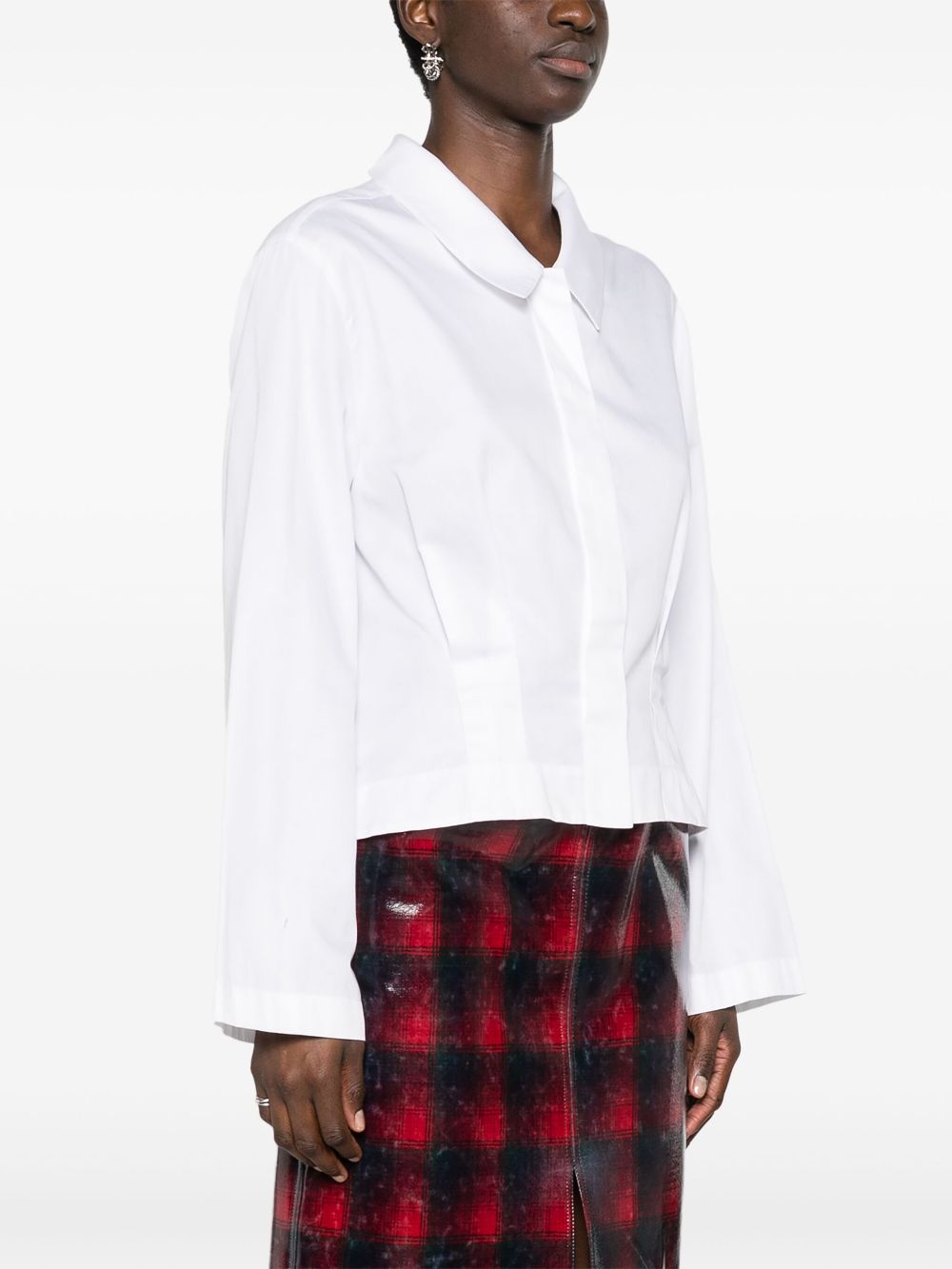 CHANEL 2000s pleated poplin shirt Women