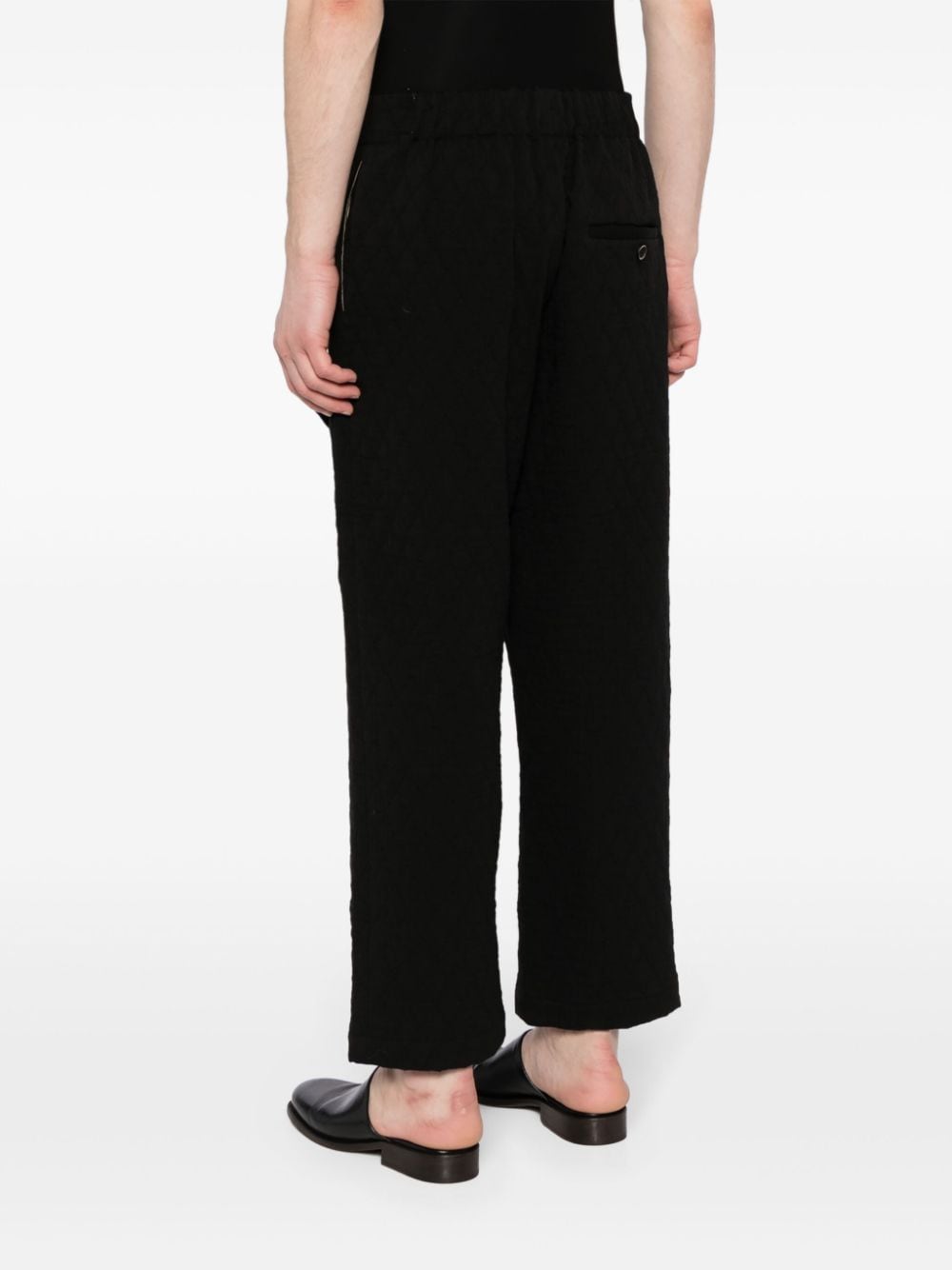 Shop Uma Wang Quilted Cropped Trousers In Black