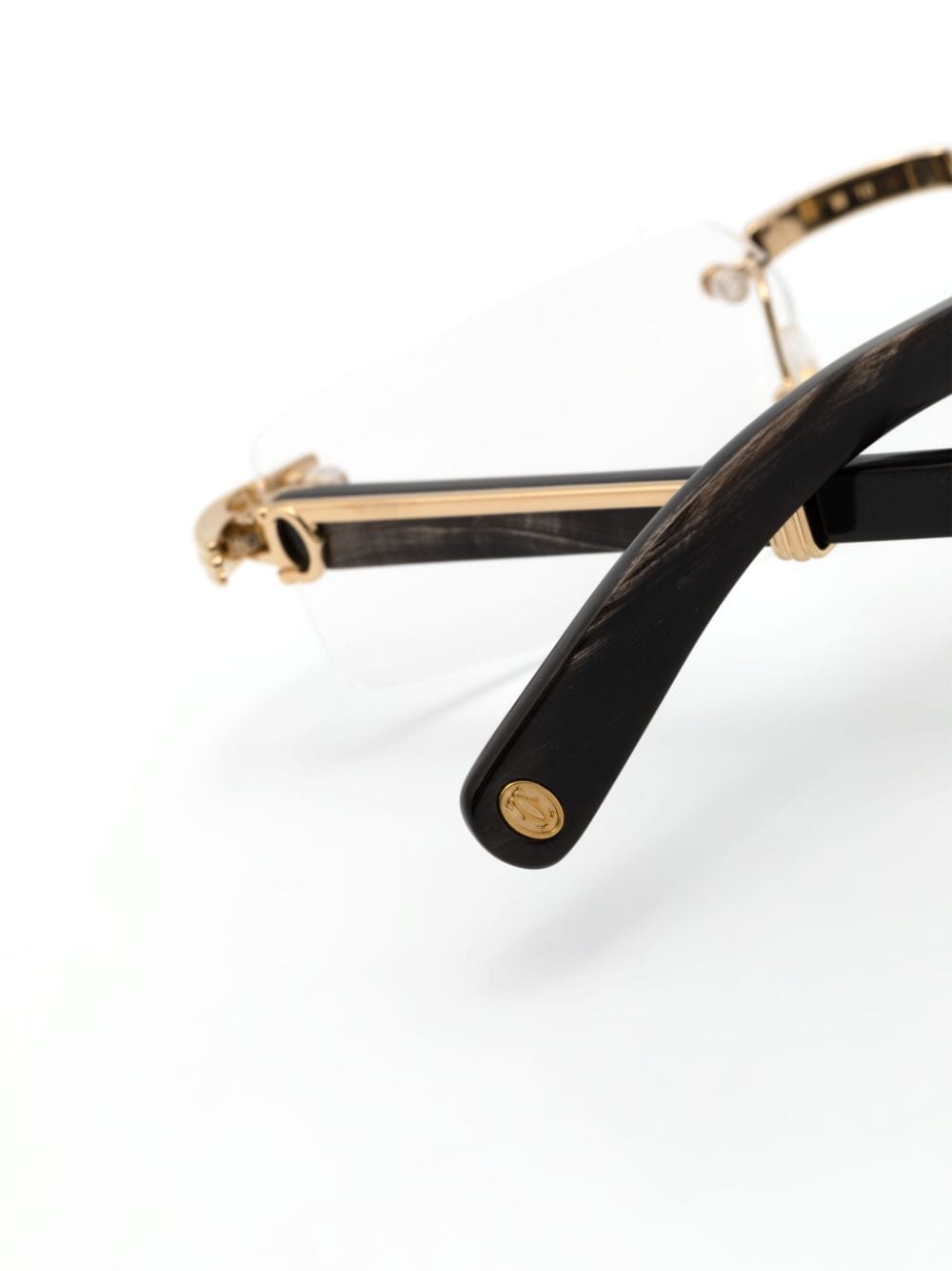 Shop Cartier Rectangle-frame Glasses In Black