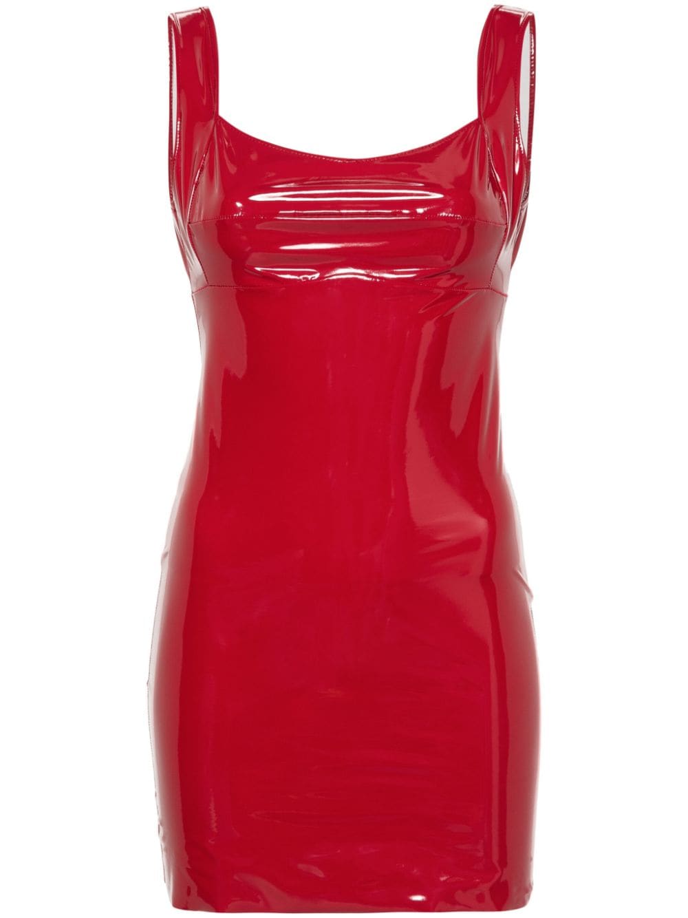 Atu Body Couture Patent Faux-leather Minidress In Rot
