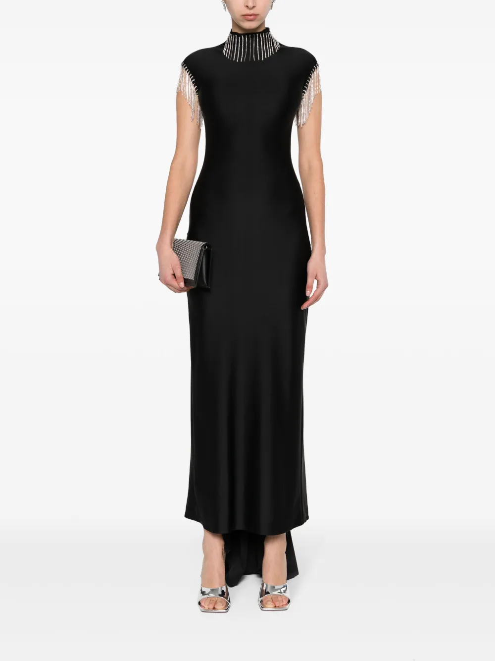 Atu Body Couture crystal-embellished sleeveless dress - Zwart