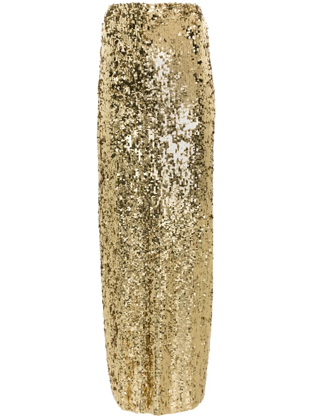 Shop Atu Body Couture Sequin-embellished Maxi Skirt In Gold