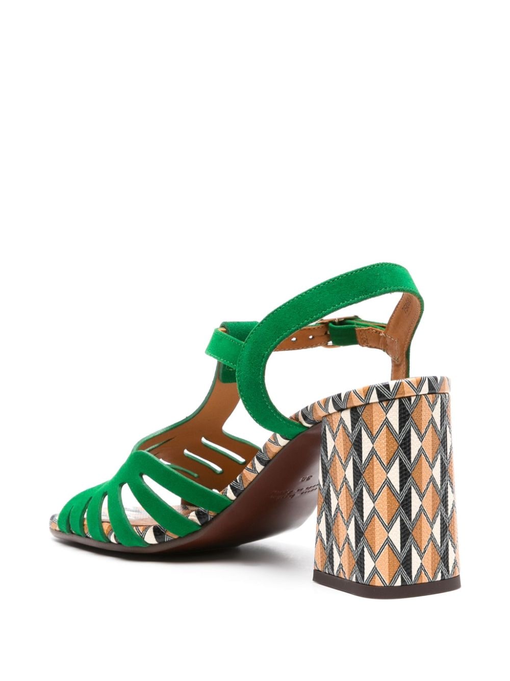 Shop Chie Mihara Pesca Geometric-print Sandals In Green