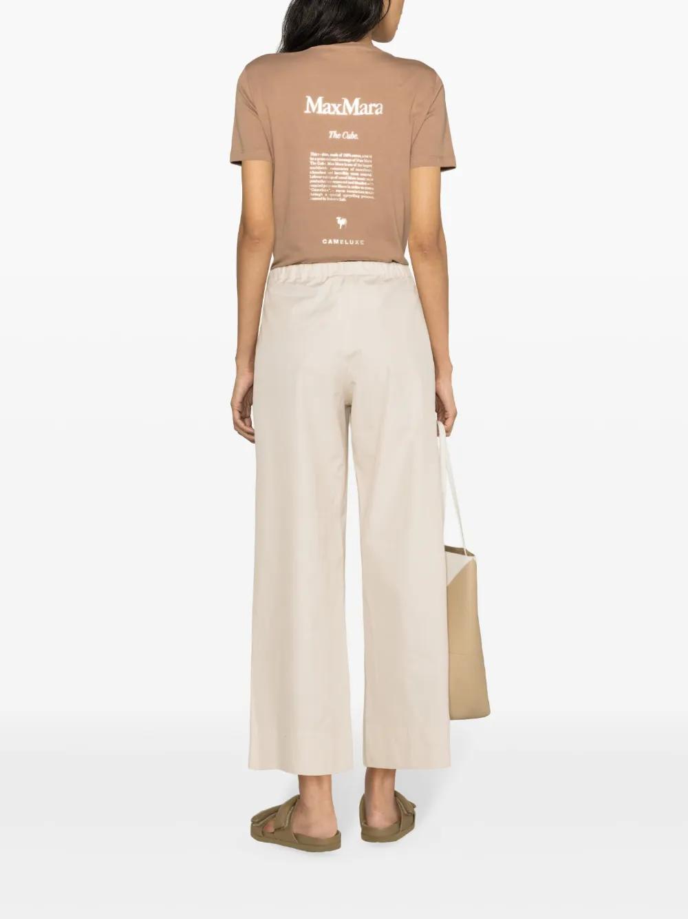 'S Max Mara Katoenen T-shirt met logoprint - Beige
