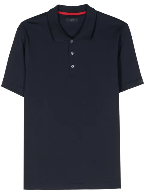 Fay logo-patch cotton polo shirt