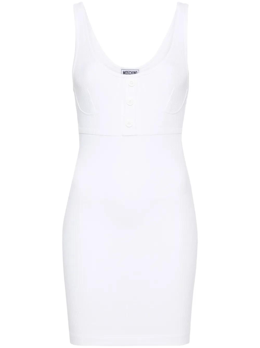 scoop-neck ribbed-knit minidress