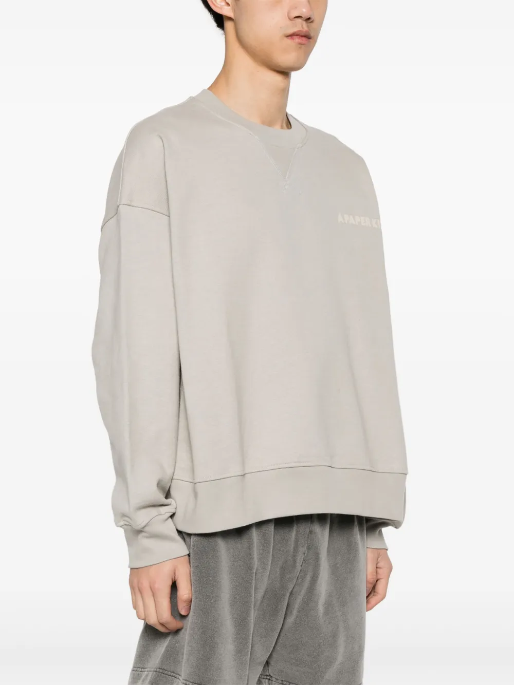 A Paper Kid Jersey sweater met logoprint Grijs