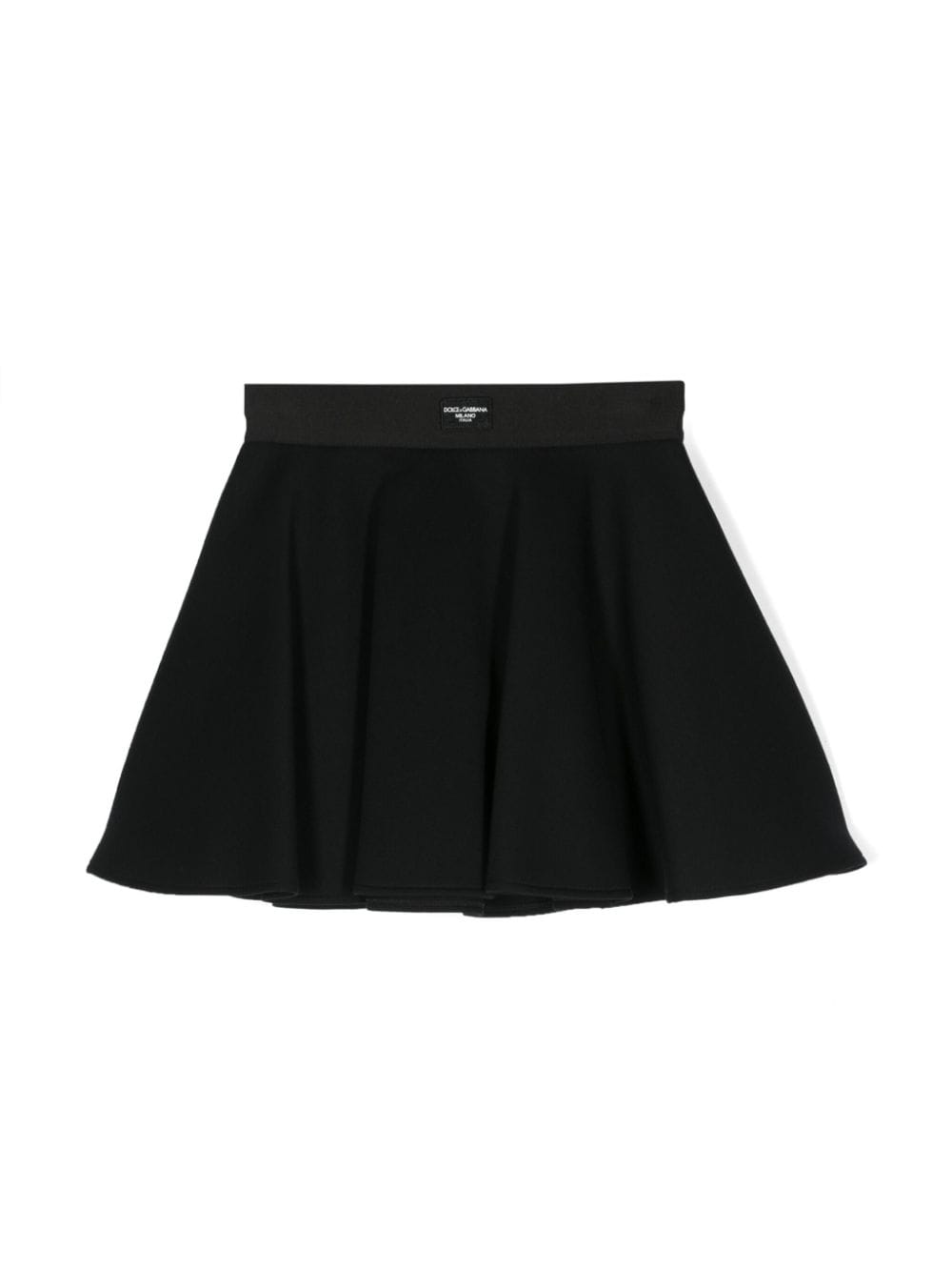 Dolce & Gabbana Kids' Logo-appliqué Flared Mini Skirt In Black