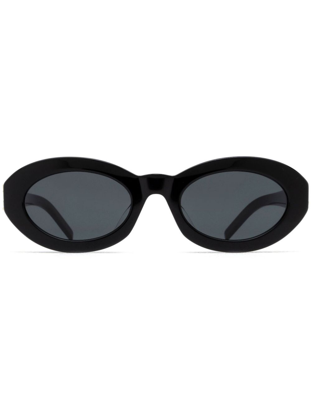 Saint Laurent Eyewear - monogram-hinge oval-frame sunglasses - women - Acetate - 52 - Black