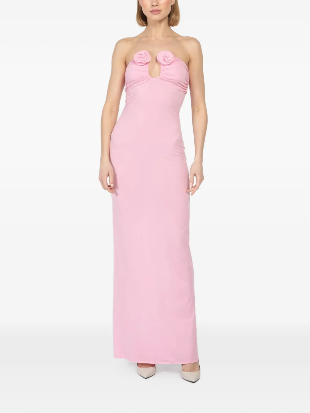 Magda Butrym rosettes ruched maxi dress - Roze