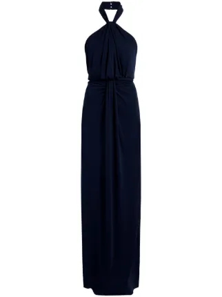Cinq A Sept Kaily Draped Jersey Gown | Blue | FARFETCH