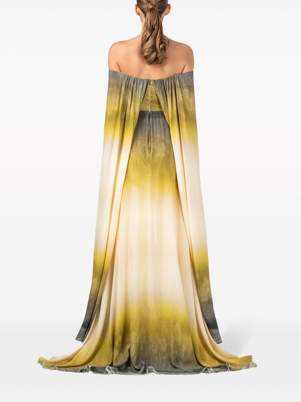 Shop Silvia Tcherassi Cailin Gradient-effect Silk Gown In Gold