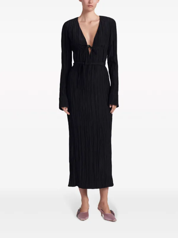 Altuzarra Carol Crinkled Midi Dress | Black | FARFETCH