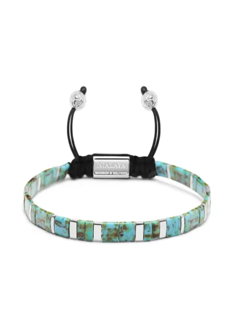 Nialaya Jewelry logo-engraved beaded bracelet