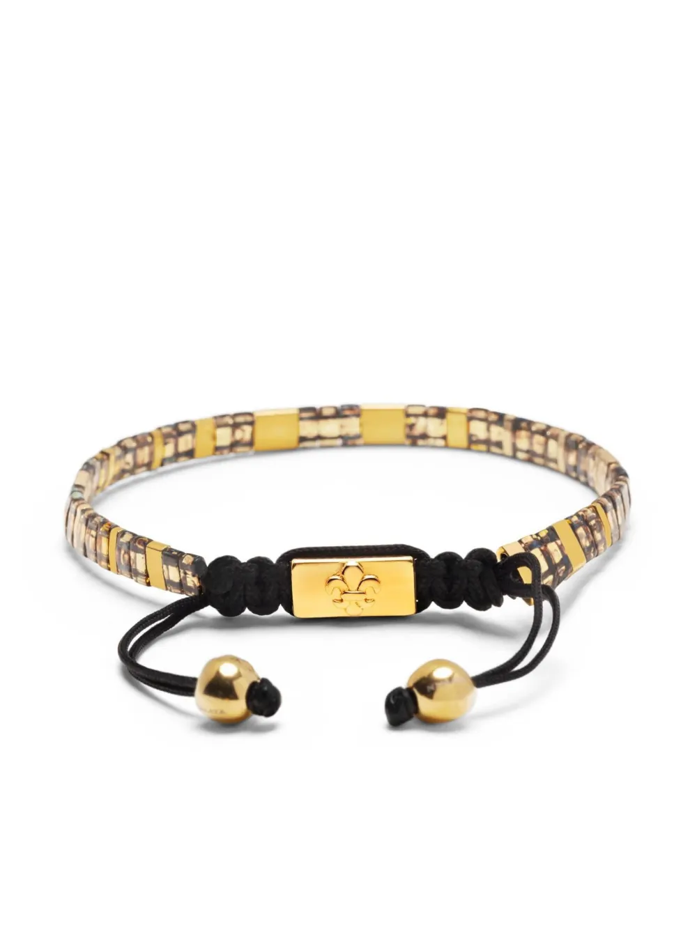 logo-engraved beaded bracelet