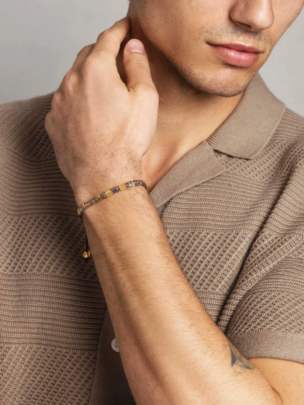 Logo-Engraved Beaded Bracelet