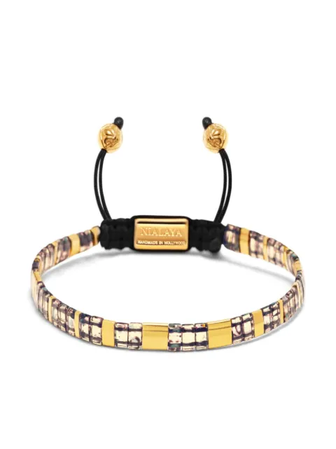 Nialaya Jewelry Kralenarmband met gegraveerd logo