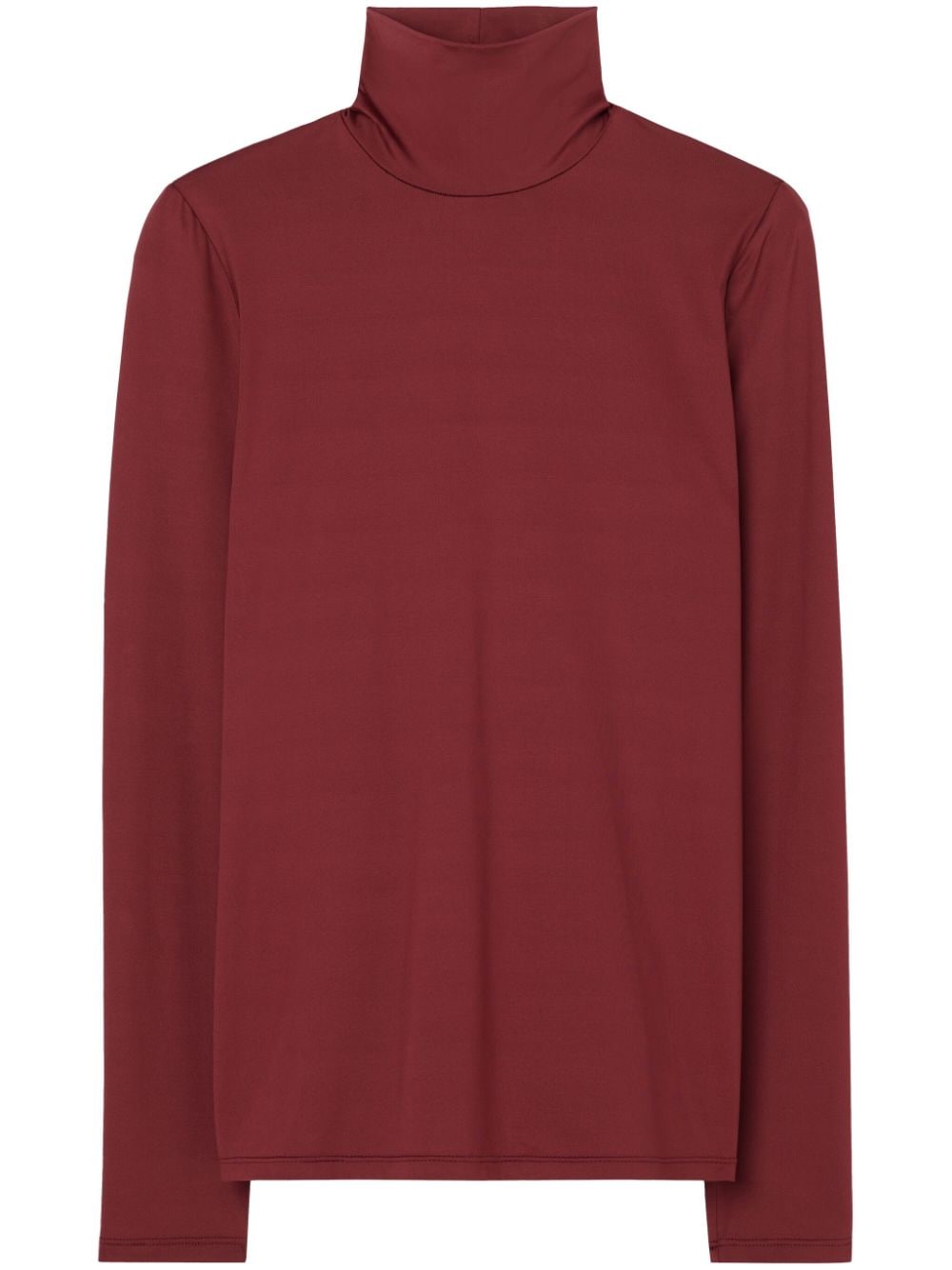 St John Roll-neck Stretch-jersey Top In Red