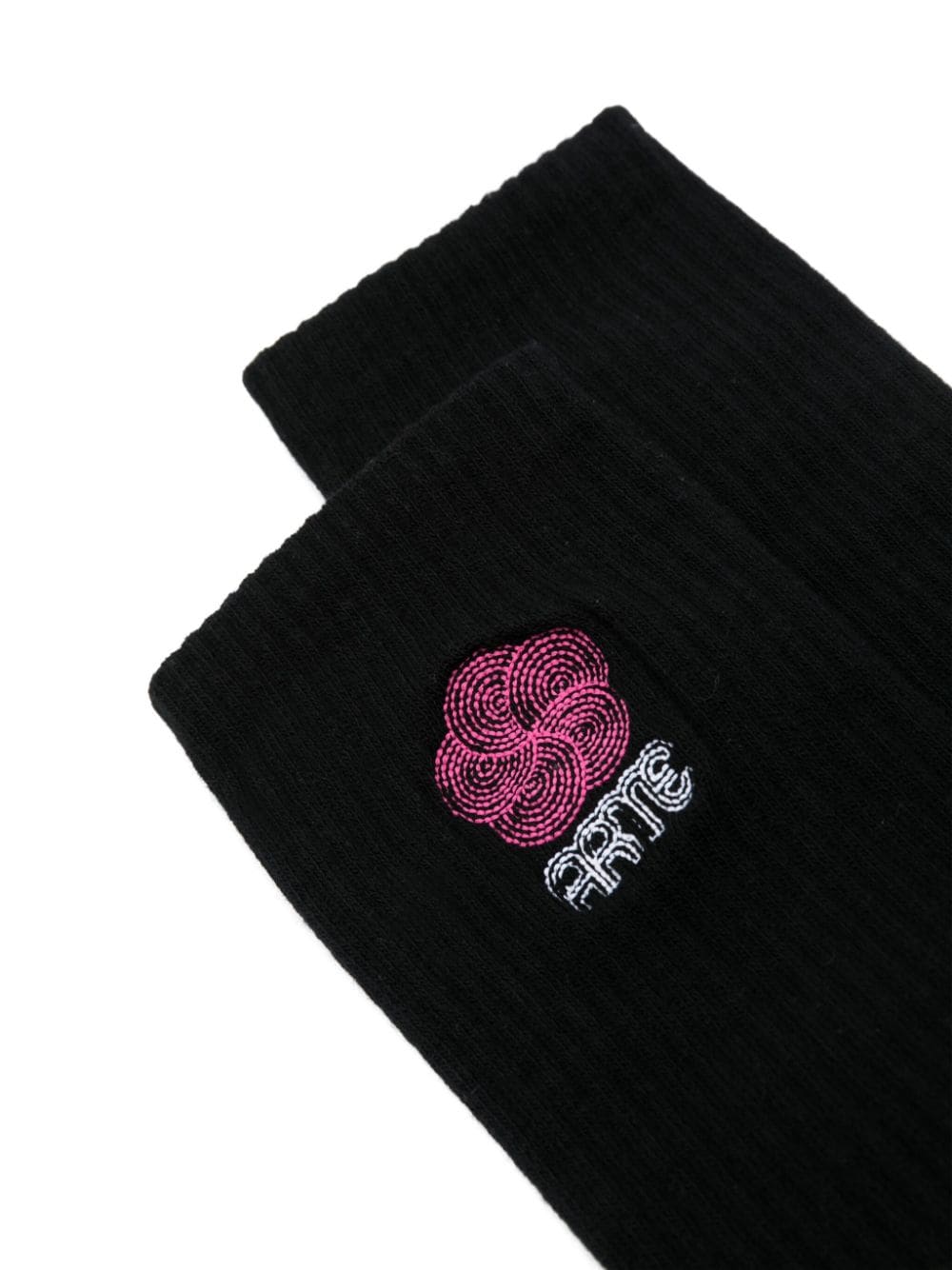 Shop Arte Logo-embroidered Socks In Black
