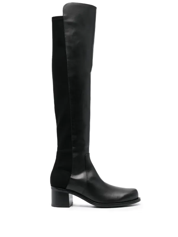 Stuart Weitzman Reserve Bold Leather Boots Black FARFETCH JO