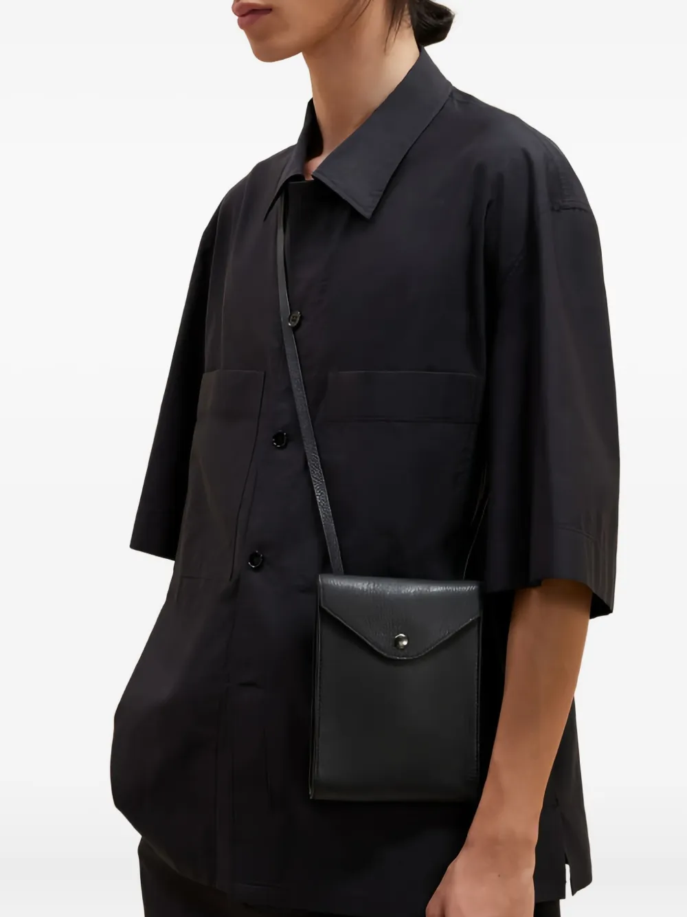 Lemaire Enveloppe A5 Notebook Cover Crossbody Bag In Black