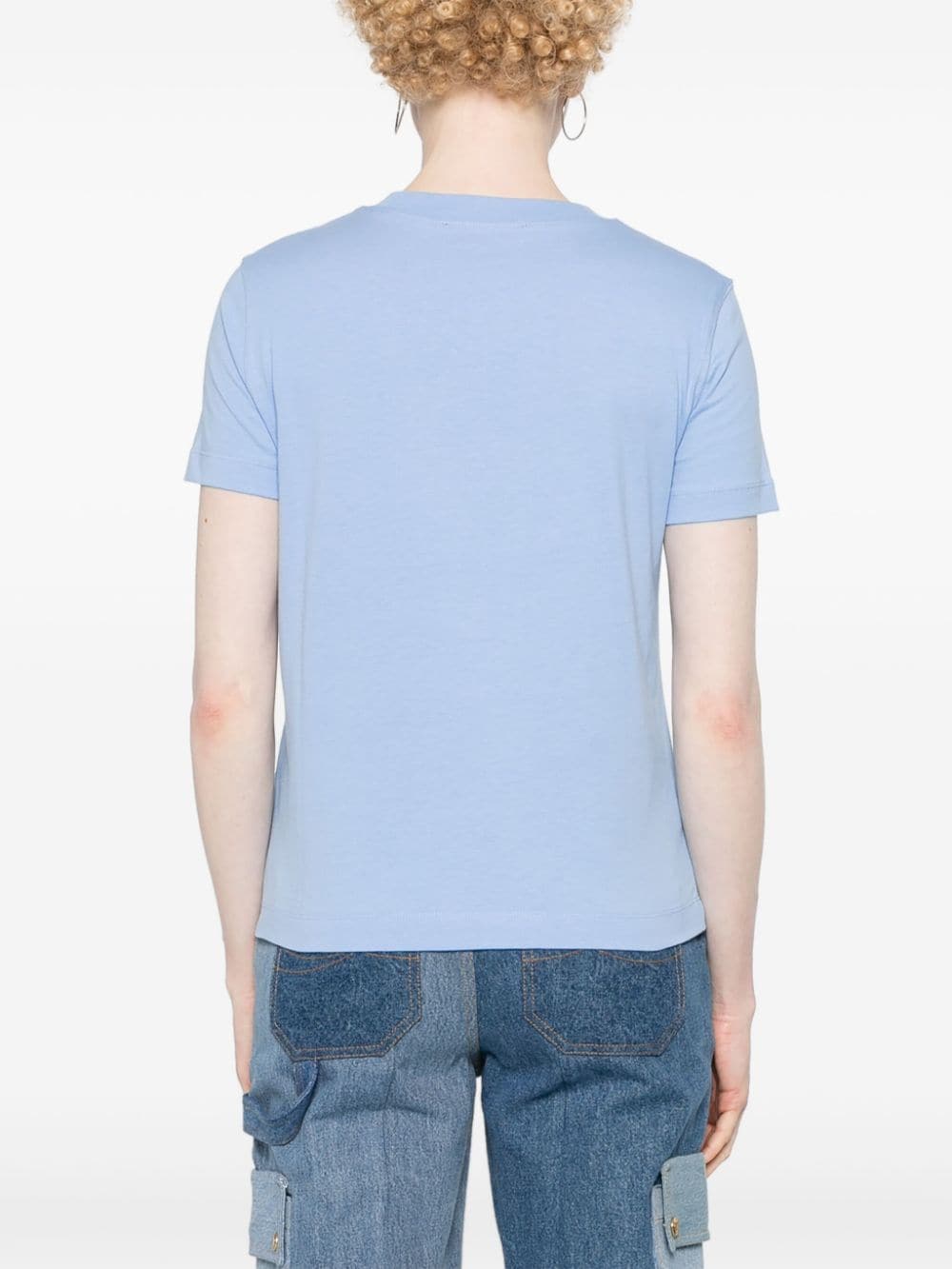 Versace Jeans Couture Katoenen T-shirt met logoprint Blauw