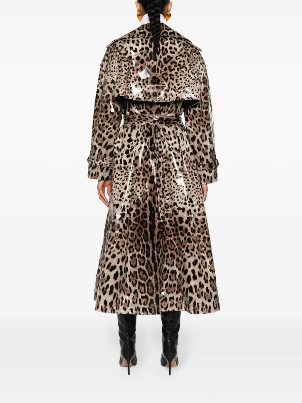 Dolce & Gabbana leopard-print Belted Trench Coat | Neutrals | FARFETCH