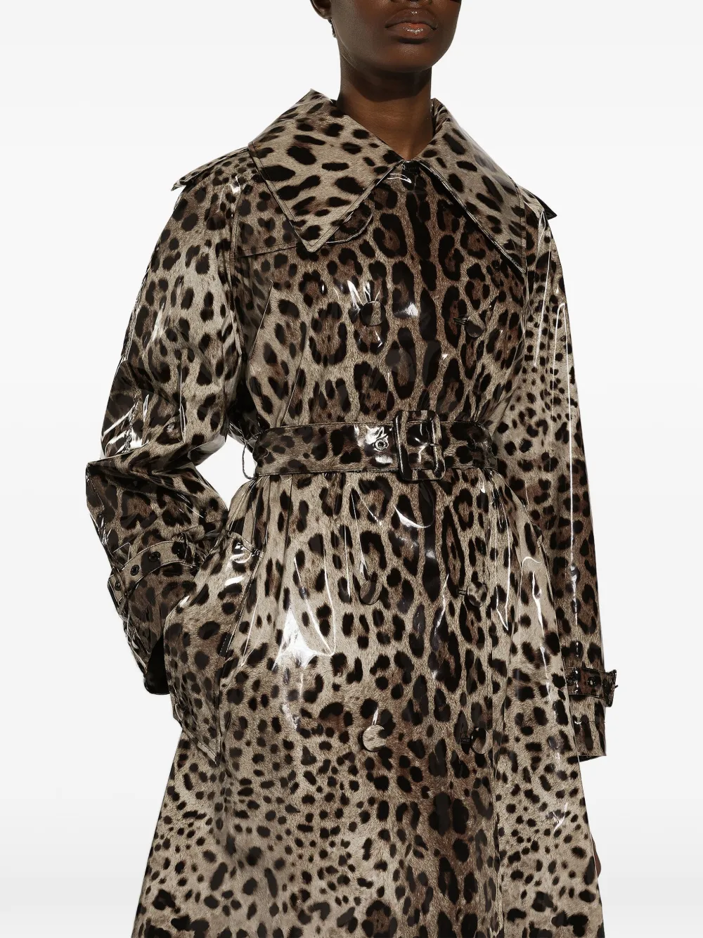 Dolce & Gabbana leopard-print Belted Trench Coat | Neutrals | FARFETCH